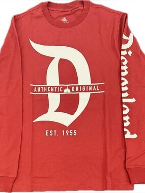 NWT Disney~ Disneyland Resort Authentic Original ~ Burgundy Long Sleeve Adult SM